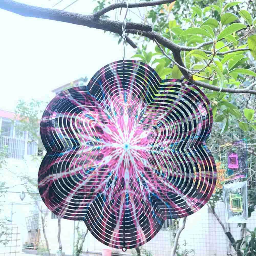 Solighter Wind Spinner Indoor Outdoor 3D Dekorasi Taman Lonceng Angin