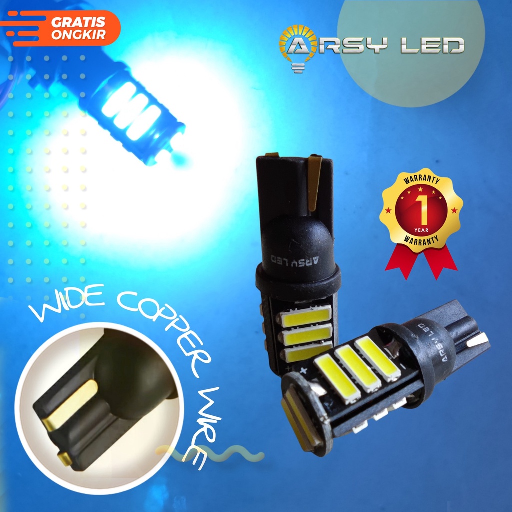 Lampu Led senja Motor Mobil T10 7014 11 titik Sein Mundur Super Terang Beat Vario Mio Garansi-4