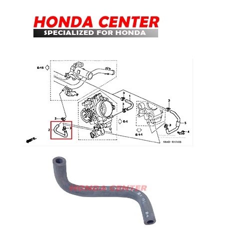 Selang slang hose  rotary air control valve outlet RACV OUT crv rd gen2 stream 2002 2003 2004 2005 2006 2000cc k20