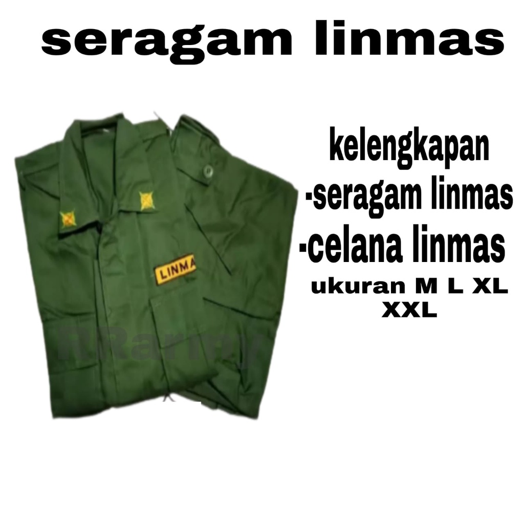 COD Grosir Seragam Linmas Setelan Kemeja Celana Linmas Baju Linmas Bahan American DRILL Berkualitas