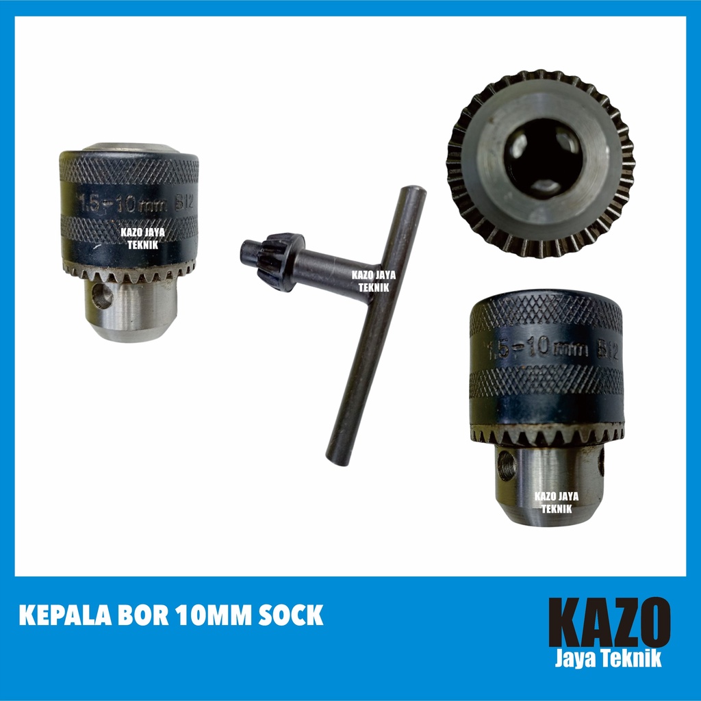 Kepala Bor Sock, Kepala Bor 10mm Sock Dril Chuck Kepal Bor 1.5mm-10mm