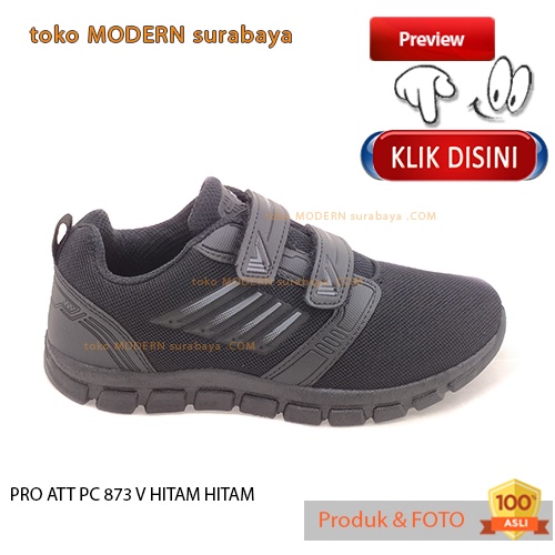 PRO ATT PC 873 V HITAM HITAM sepa sepatu sekolah anak perekat sneakers velcro