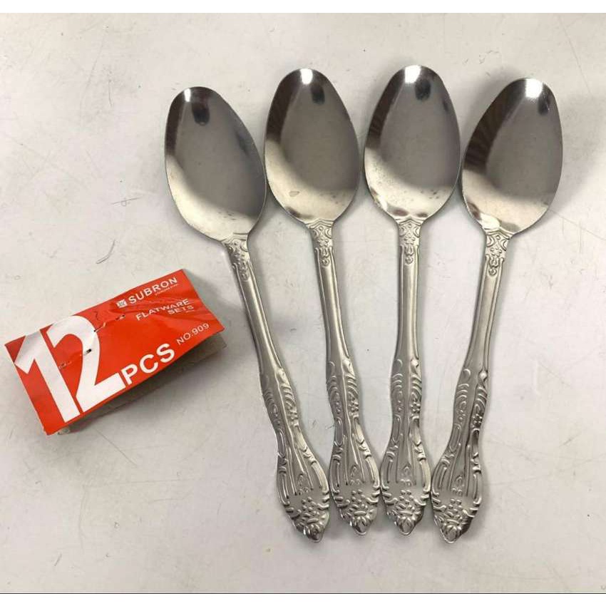 SENDOK GARPU WAYANG 12 PCS TEBAL - SENDOK MAKAN WAYANG STAINLESS STEEL - SENDOK TEBEL TIDAK BENGKOK