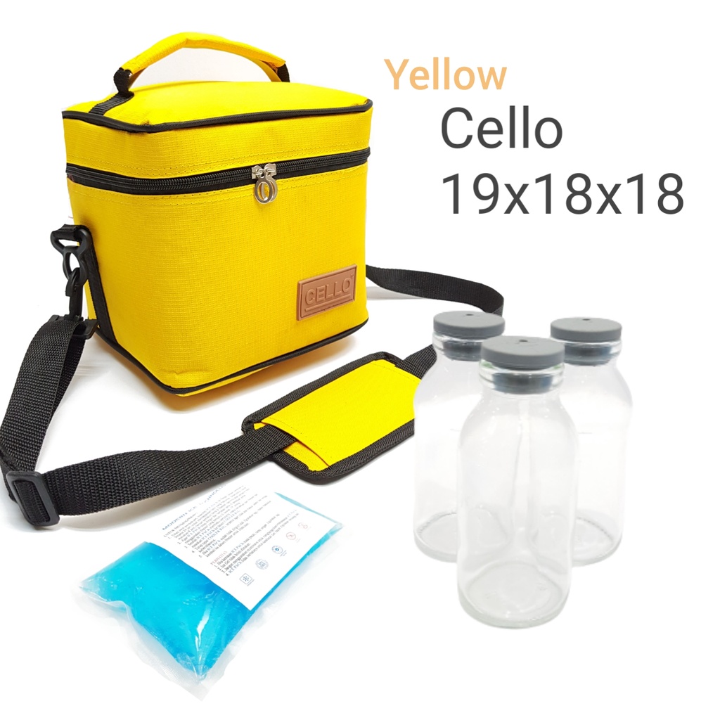 (TAS+3BTL+1 GEL ) CELLO Cooler Bag 19X18X18 CM / TAS PERLENGKAPAN BAYI / TAS BAYI