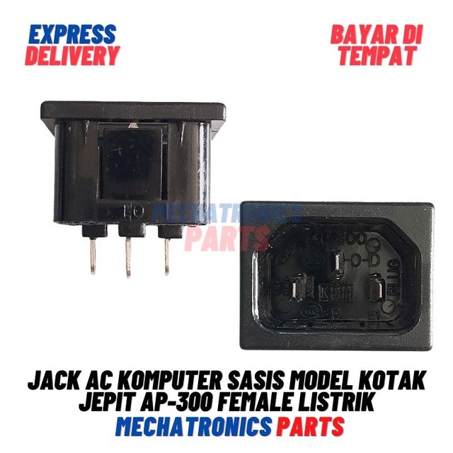 Soket Listrik PLN AC C13 3Pin Female Jepit AP-300 Socket 3 Pin 220V Komputer Sasis Model