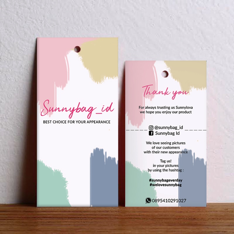 

[500pcs] hang tag tebal 350gsm custum desain custom ukuran