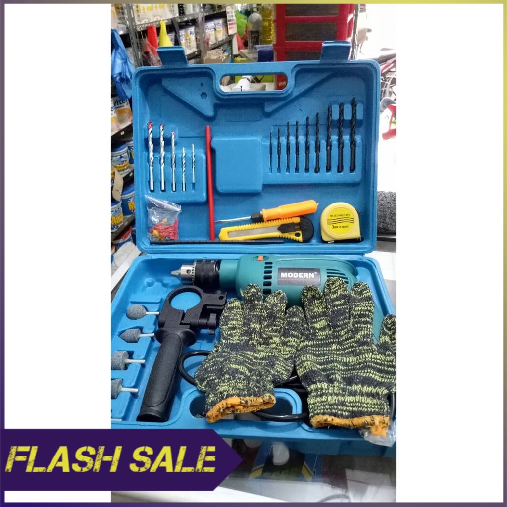 bor listrik modern 1set plus mata bor   bor koper 13mm