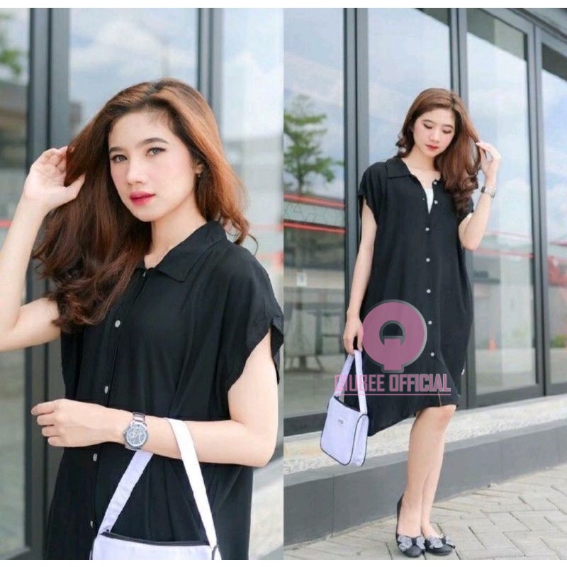 (HOME MIDI DRESS) LULA DRESS/DASTER POLOS RAYON FULL KANCING BUSUI FRIENDLY DRESS KOREA WANITA REMAJ