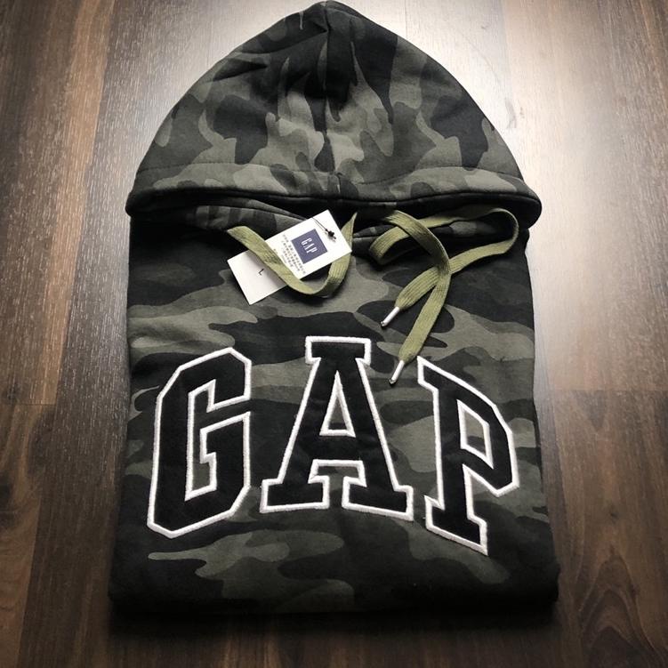 Telah Hadir.. Sweater Hoodie GAP Bordir Camo Hijau Army Import Full Tag Wash + Label Mirror