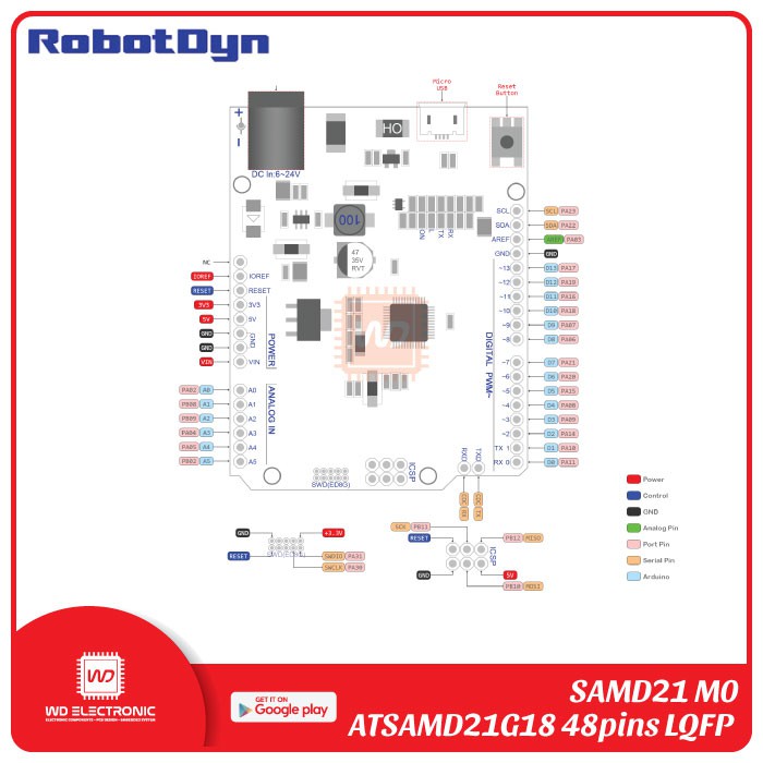 ROBOTDYN SAMD21 M0 ORIGINAL SAMD21 MCU