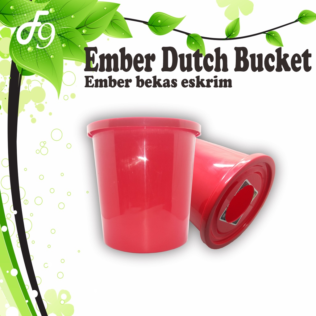 Ember Hidroponik Dutch Bucket lubang netpot 10 cm untuk Cabai Tomat Melon dll