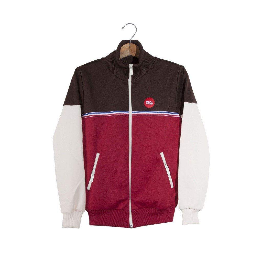Sch Jacket SDT 79 DARK BROWN-DARK RED-OFF WHITE
