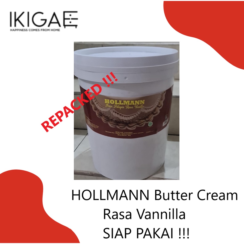 HOLLMANN BUTTER CREAM RASA VANNILLA / MOCCA SIAP PAKAI 500 GR