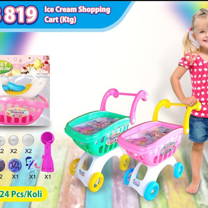 Trolley Mainan Trolley Belanja Anak/Mainan Dorong/Troli Keranjang Dorong