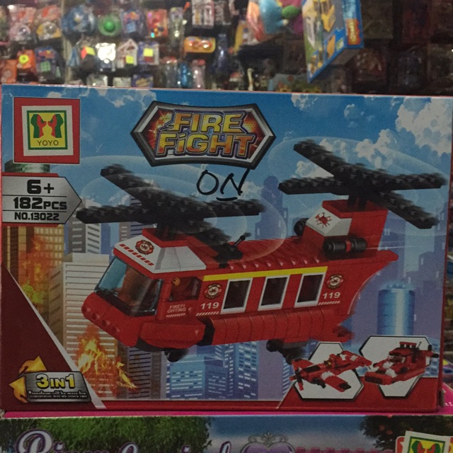 Lego Fire Fight Helikopter Helicopter 182 pcs