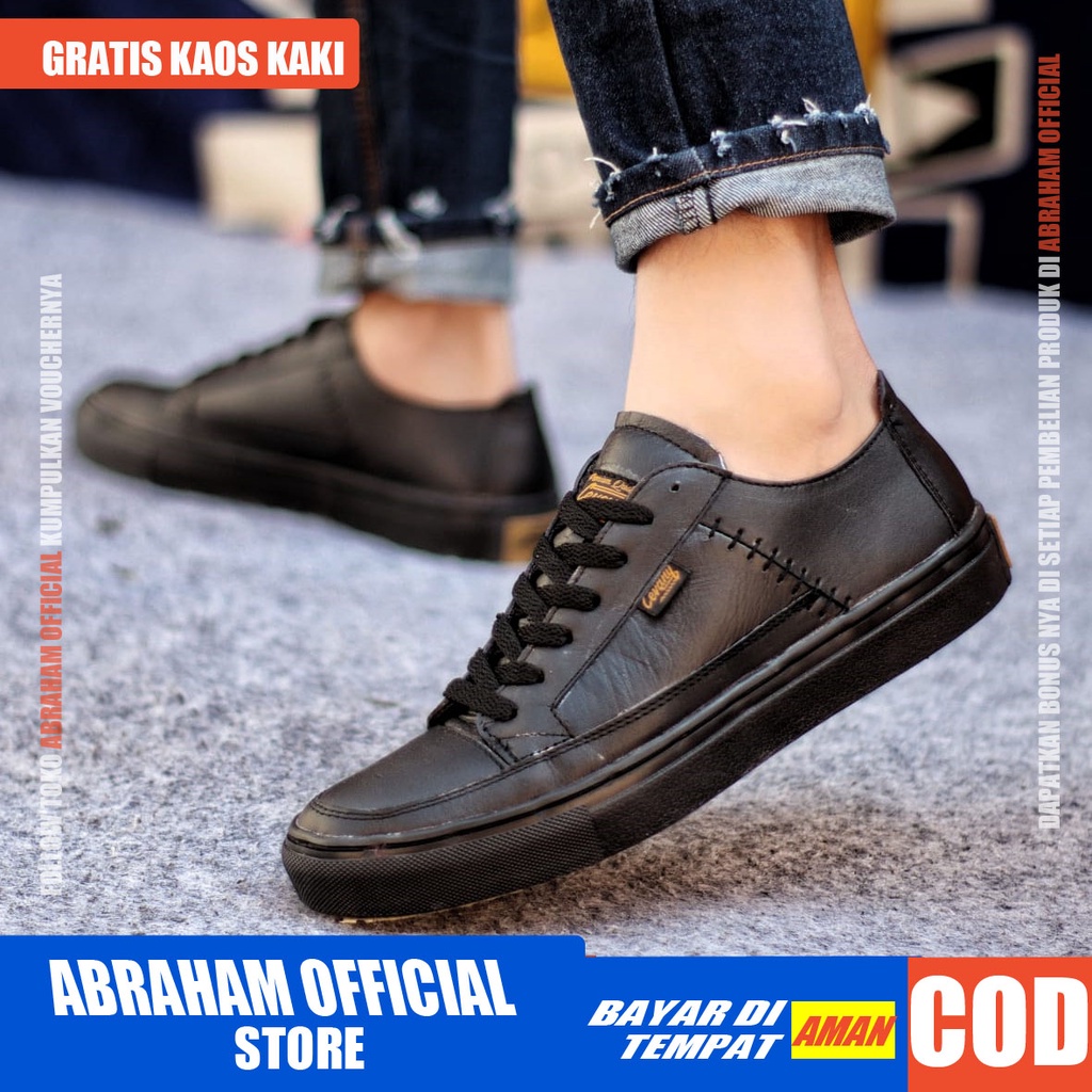 ABRAHAM x DANTE Sepatu Sneaker Pria Sepatu Pria Casual Sneakers Kulit Asli Cowo/Cowok Sepatu Kasual Semi Formal Kerja Kantor Kuliah Gaya Santai Keren Kekinian Original Murah Terlaris