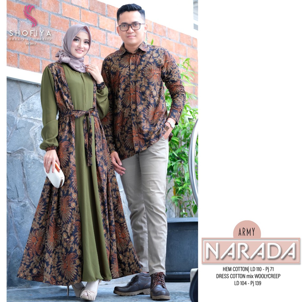 Narada Couple Dress By Shofiya Gamis Kemeja Baju Couple Batik Couple Couple Dress Muslim Shopee Indonesia