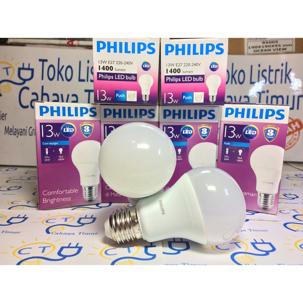 Lampu LED Philips 13 Watt / 13W / 13Watt / 13 W (Putih)