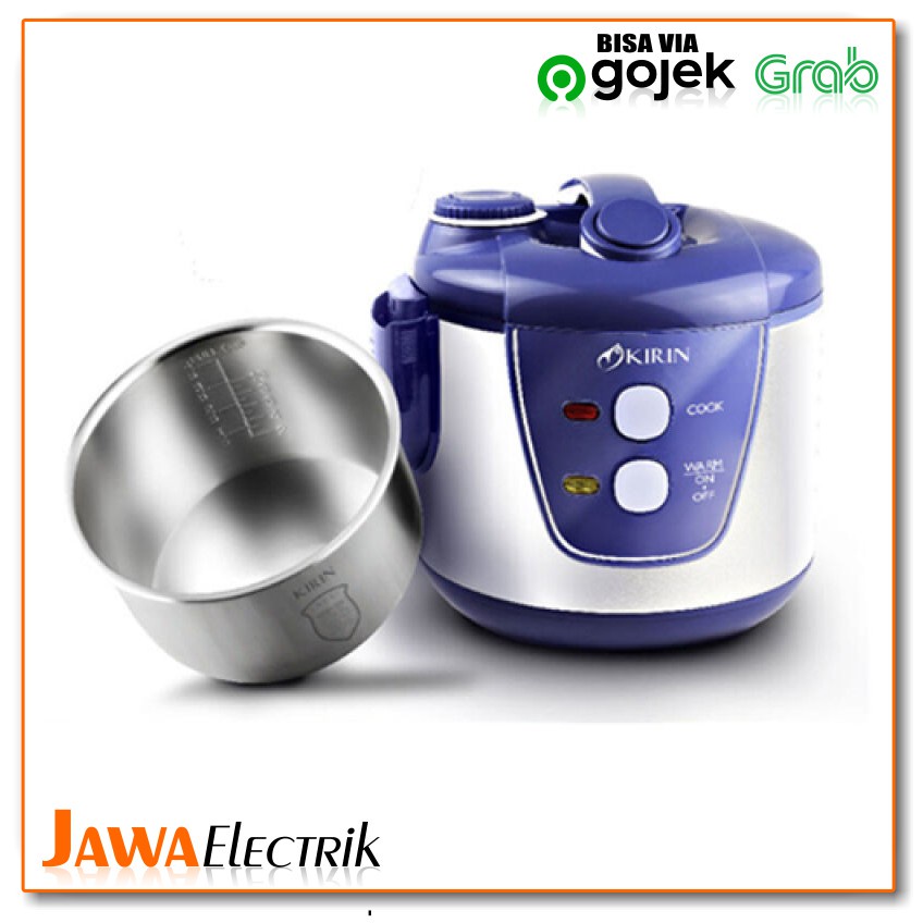 Rice Cooker KIRIN KRC 389 2 liter Panci Luar Dalam Stenlies - BIRU