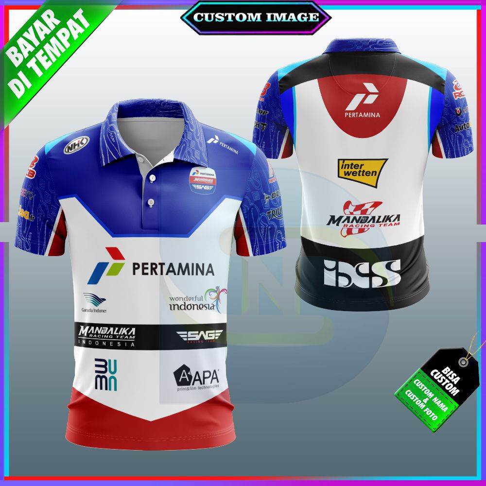 Kaos Polo Shirt Mandalika Sirkuit MotoGP// Kaos Wangki Pertamina Mandalika Sirkuit Motor Balap 2021/