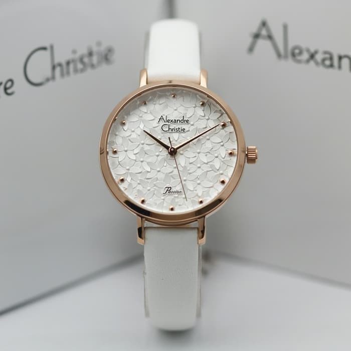 jam tangan wanita alexander cristie original ac2728 rosegold white