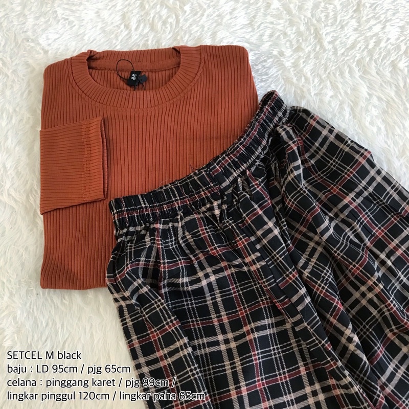 set baju celana KALLYOUTFIT-SETCEL M black