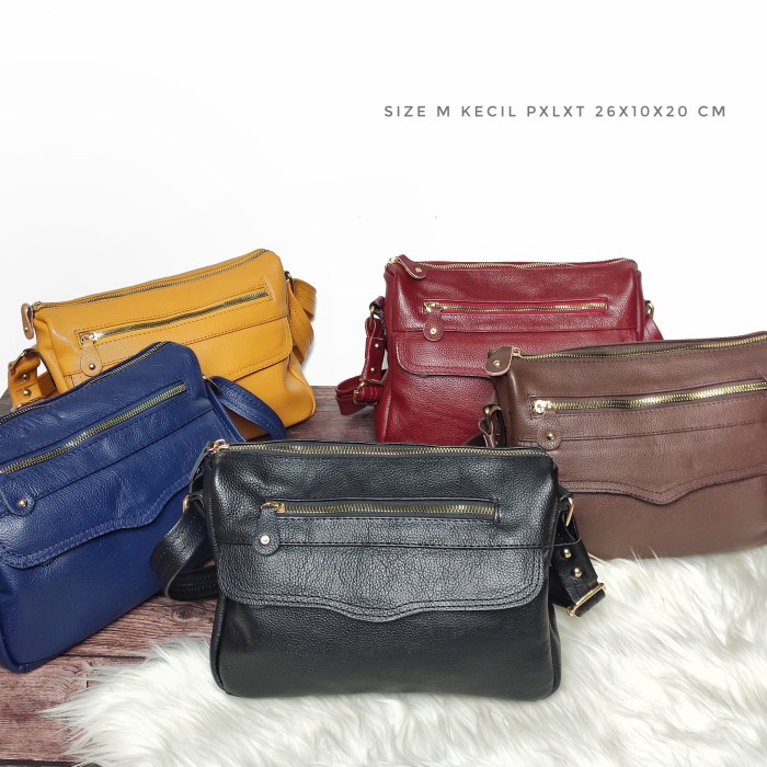 tas kulit tas wanita tas papirut - Cokelat, S Jumbo