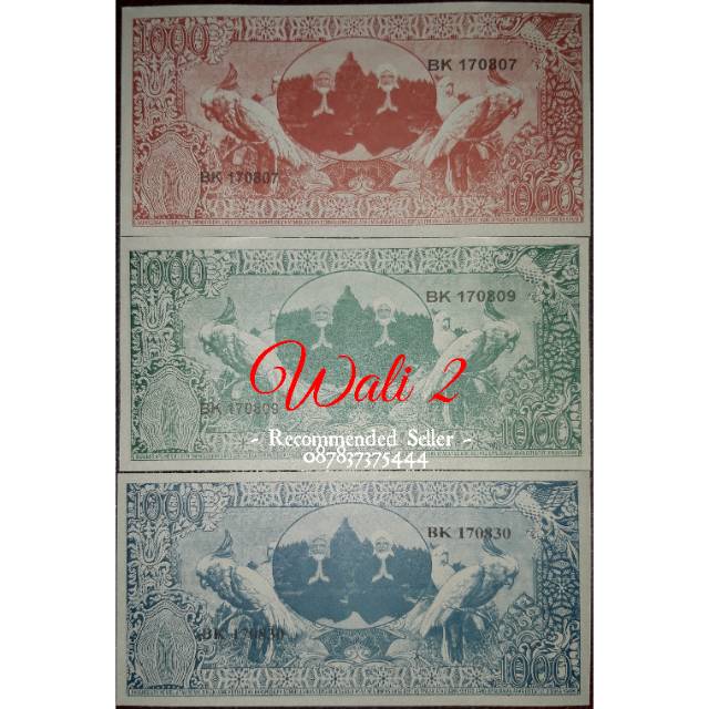 Uang souvenir 1000 sukarno gulung melengkung gambar wali 2