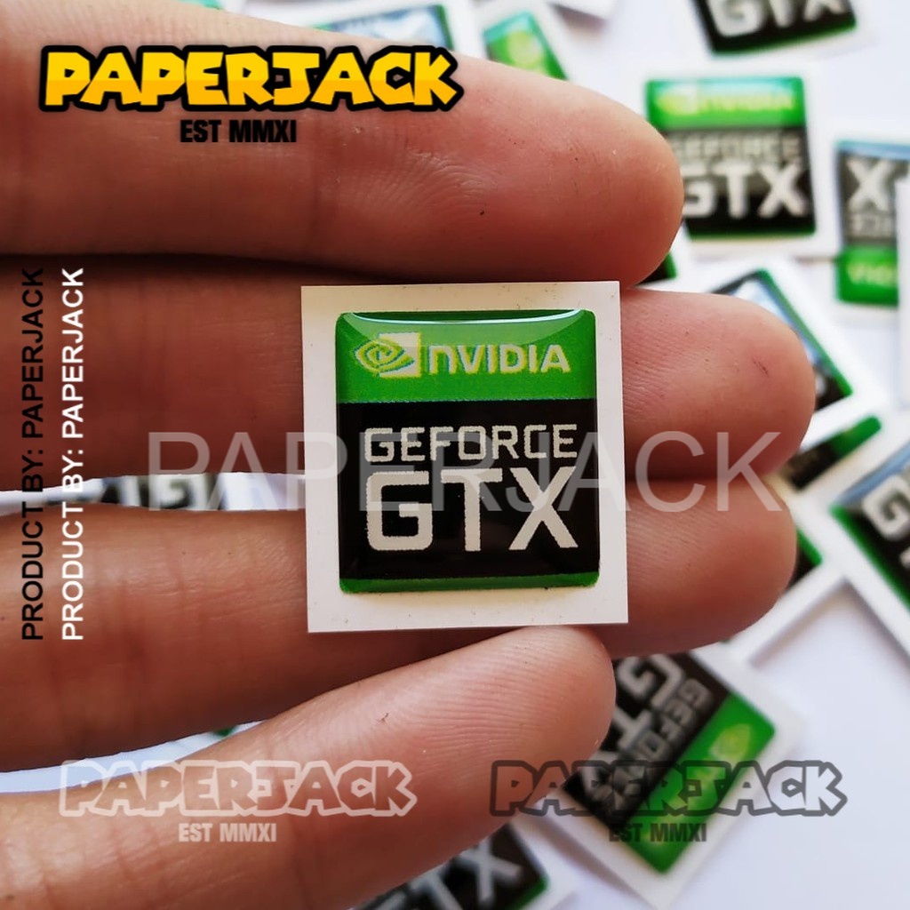 nvidia gtx kotak stiker timbul resin aksesories pc gaming dan laptop gaming kualitas import