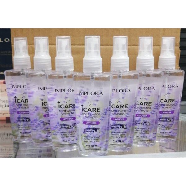 IMPLORA iCare Hand Solution Antiseptic 100ml / Hand Sanitizer Lavender