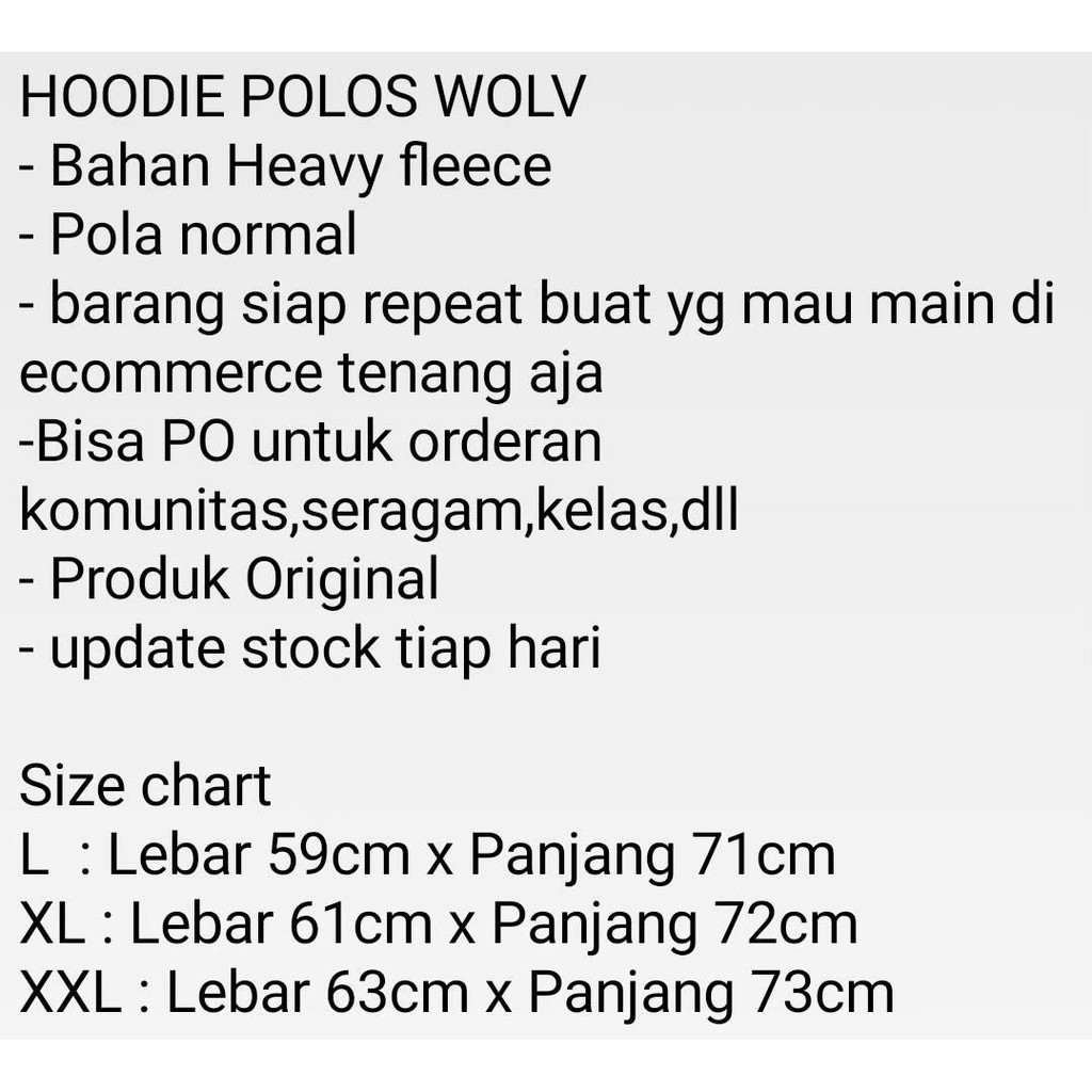 SWEATER POLOS PRIA BIG SIZE / SWEATER TEBAL TERMURAH / SWEATER DISTRO ORIGINAL WOLV L XL XXL