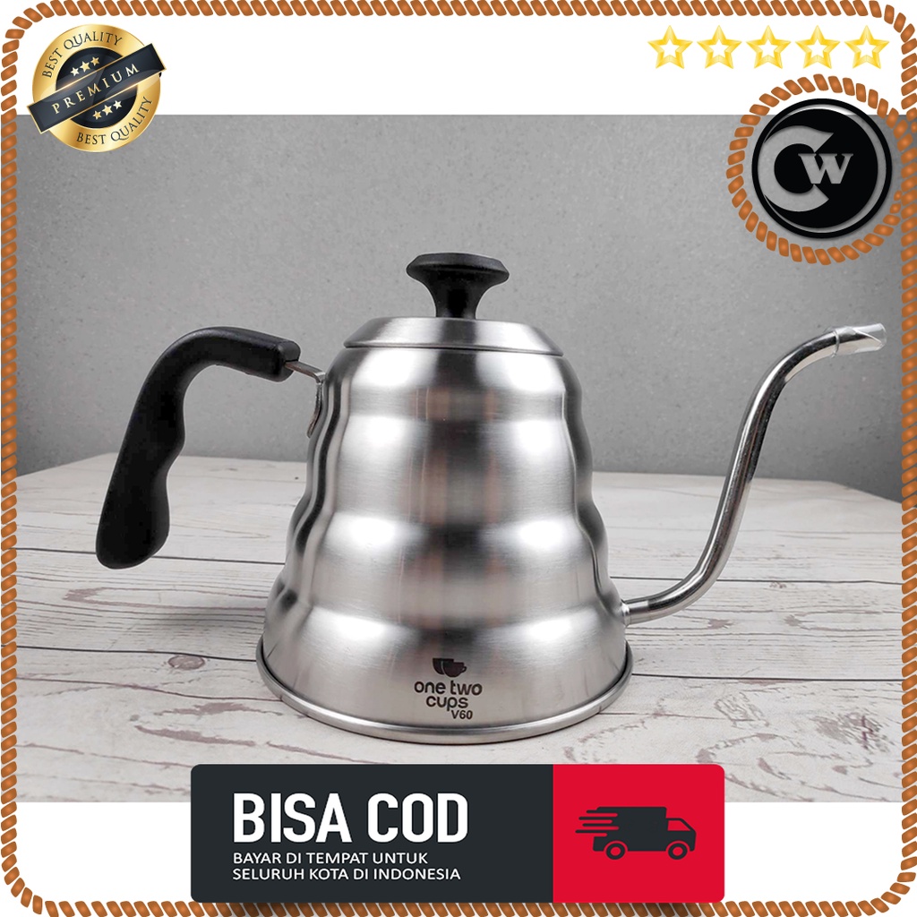 Gooseneck Kettle dengan Thermometer 1200ML | Teko Leher Angsa 1200ML | Teko V60 Drip Kettle 1200ML