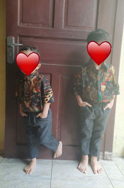 Bswart Batik Hrb026 Kenongo Hem Pendek Padi Pekalongan M L Xl Batik Pria Murah Modern Grosir