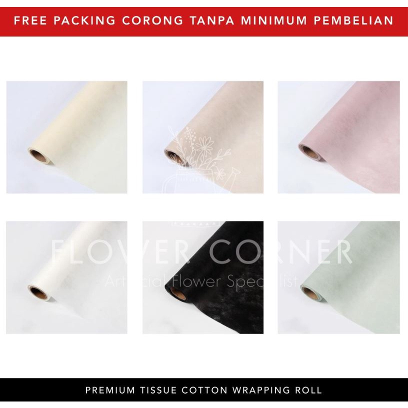 

1 ROLL 10 YARD Premium Tissue Cotton Wrapping Roll Kertas Buket Bunga (FR002)