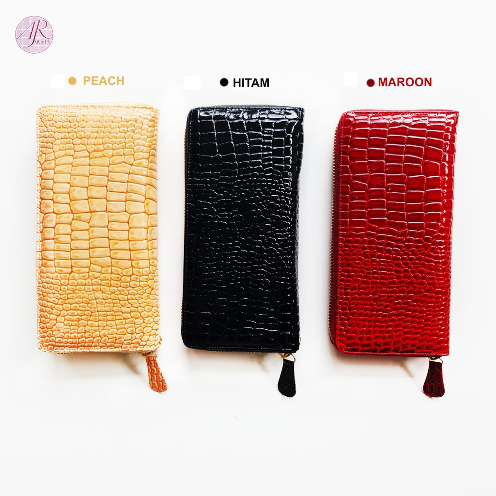 DOMPET WANITA ZIPPER CROCO - DOMPET PANJANG WANITA