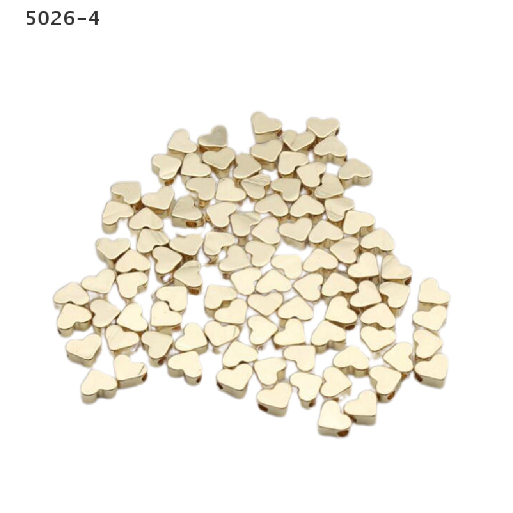 5026-4 70 Pcs Golden Peach Heart-Shaped Spacer Beads Loose Bead DIY Necklace Bracelet 5026-4