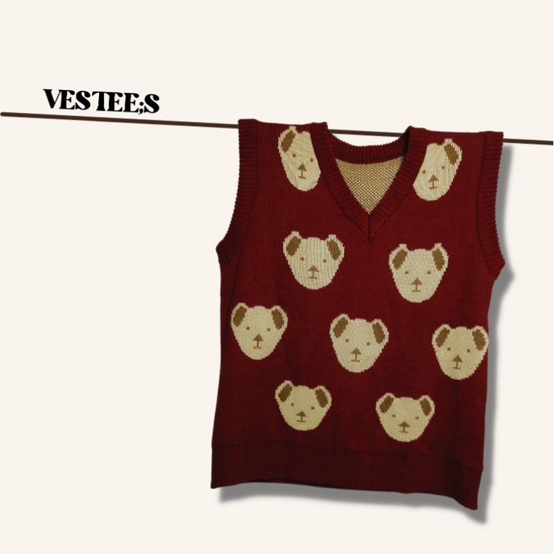 BEAR VEST RAJUT KNIT PREMIUM