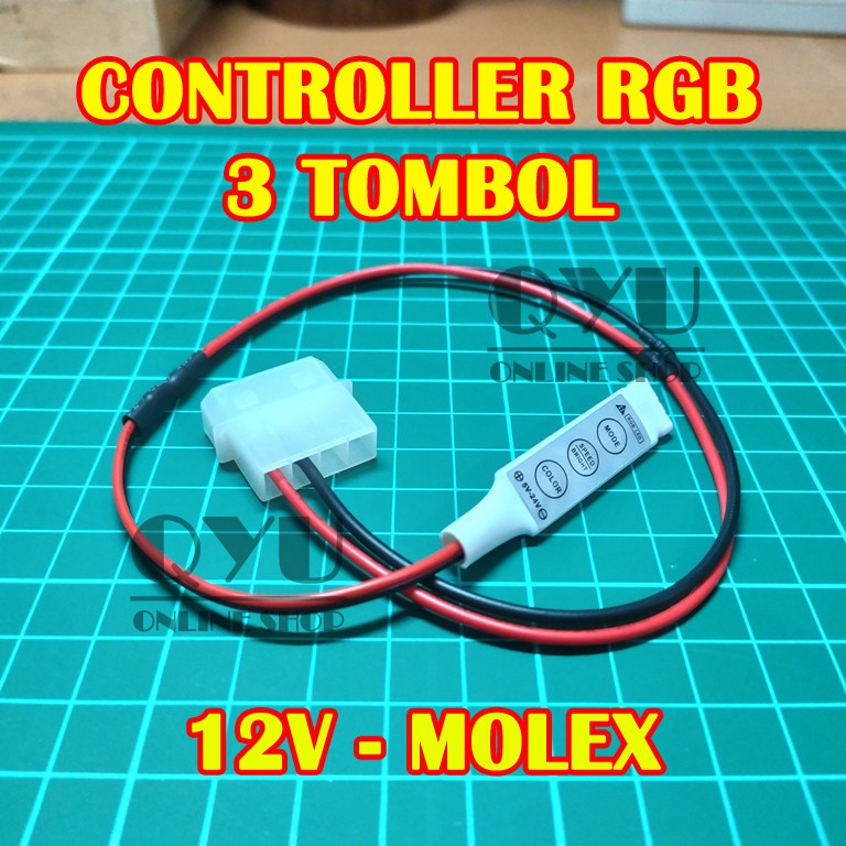 LED Controller RGB 12v 3 tombol + molex