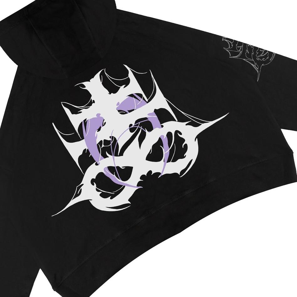 LANGSUNG KIRIM.. GRDT Silence Hoodie Oversize Crop Top Black