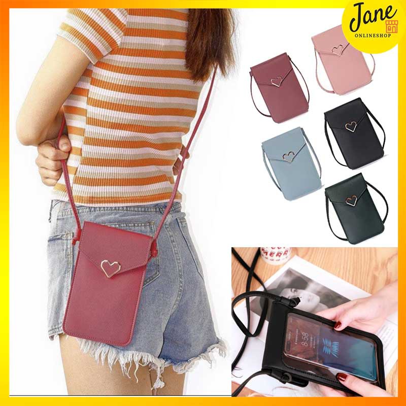 Tas Selempang HP Mini Touch Screen Heart Accesories Woman Cellular Sling Bag JCTS151