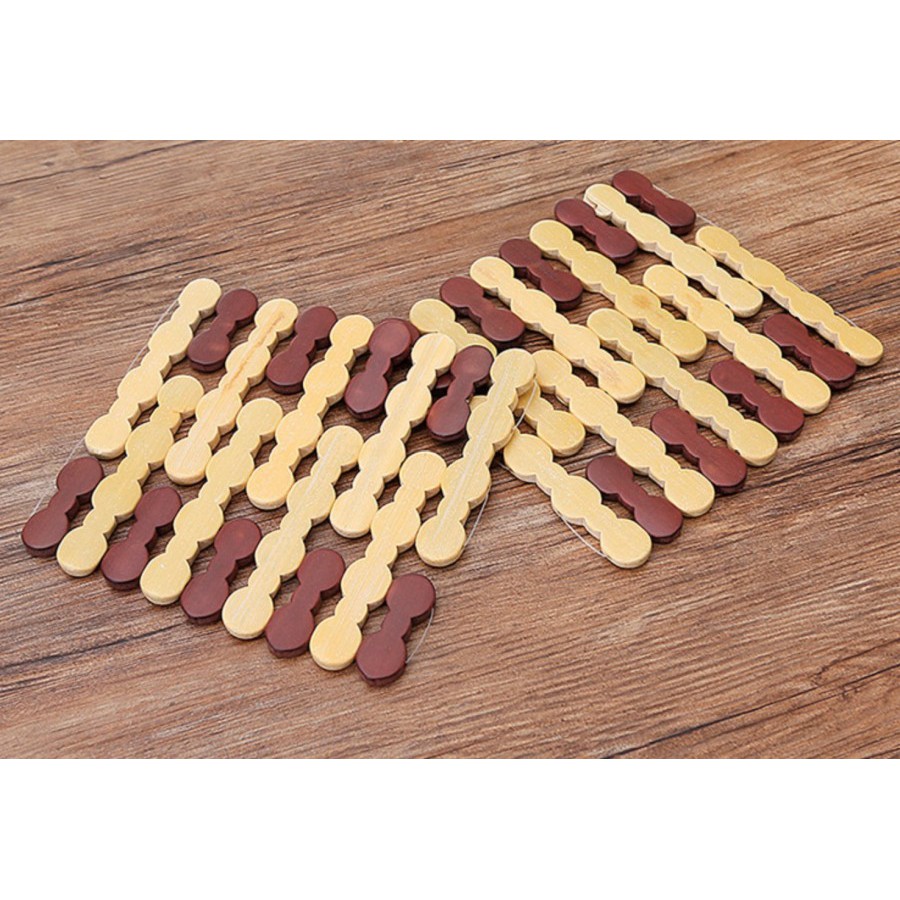 PMBB placemats tatakan piring gelas makan bambu heat insulation pad - BULAT