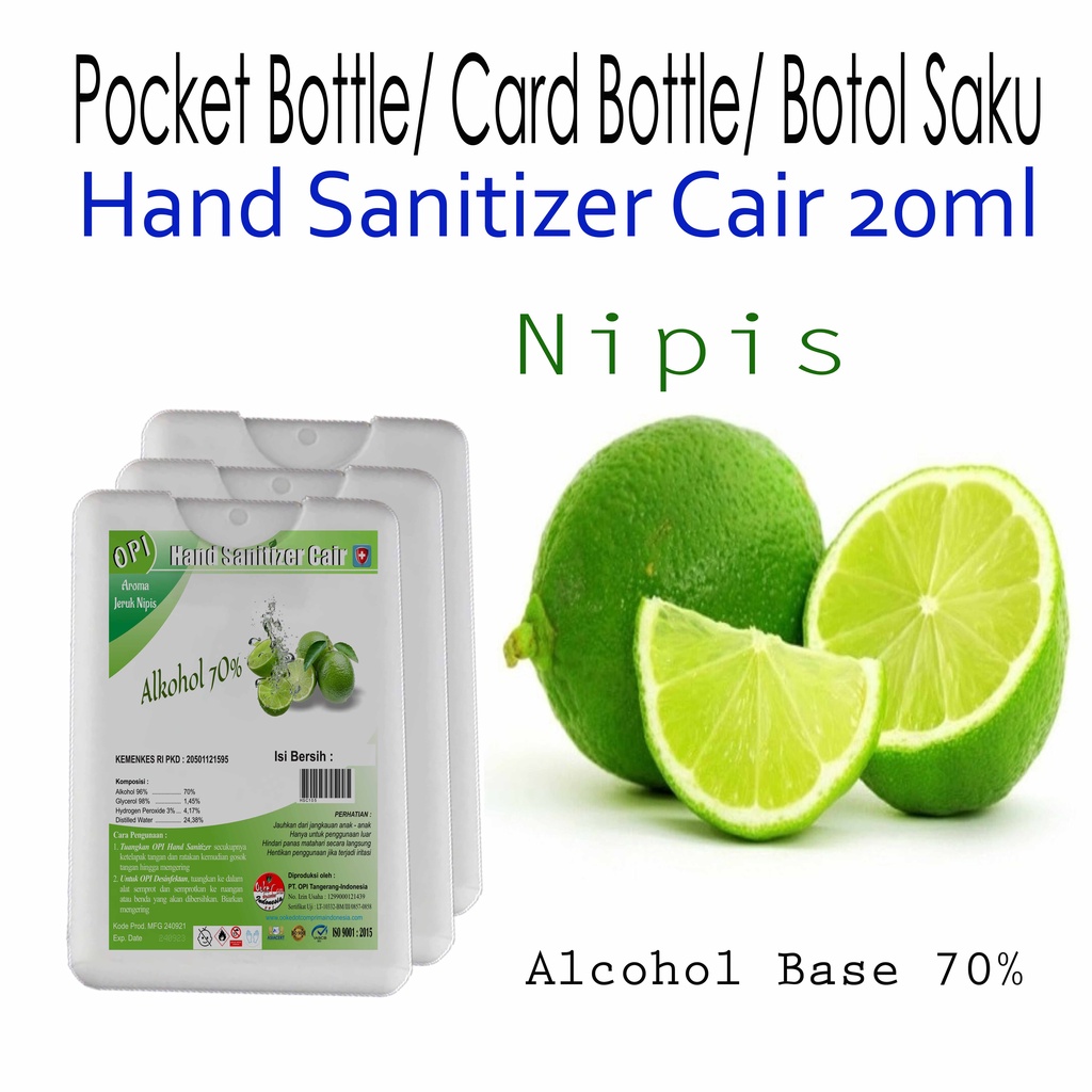 hand sanitizer 20ml dalam kemasan botol saku(card bottle)varian wangi segar