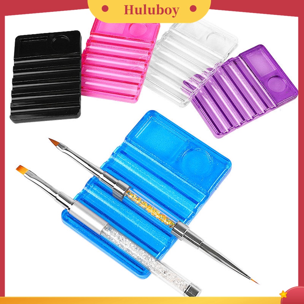 Huluboy Huluboy♡ Holder Pen Brush Nail Art Manicure DIY 7 Slot Ringan Untuk Wanita