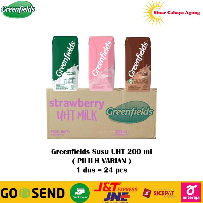 

BISA COD (1 dus = 24 pcs) Susu UHT Greenfields Greenfield 200 ml - Strawberry