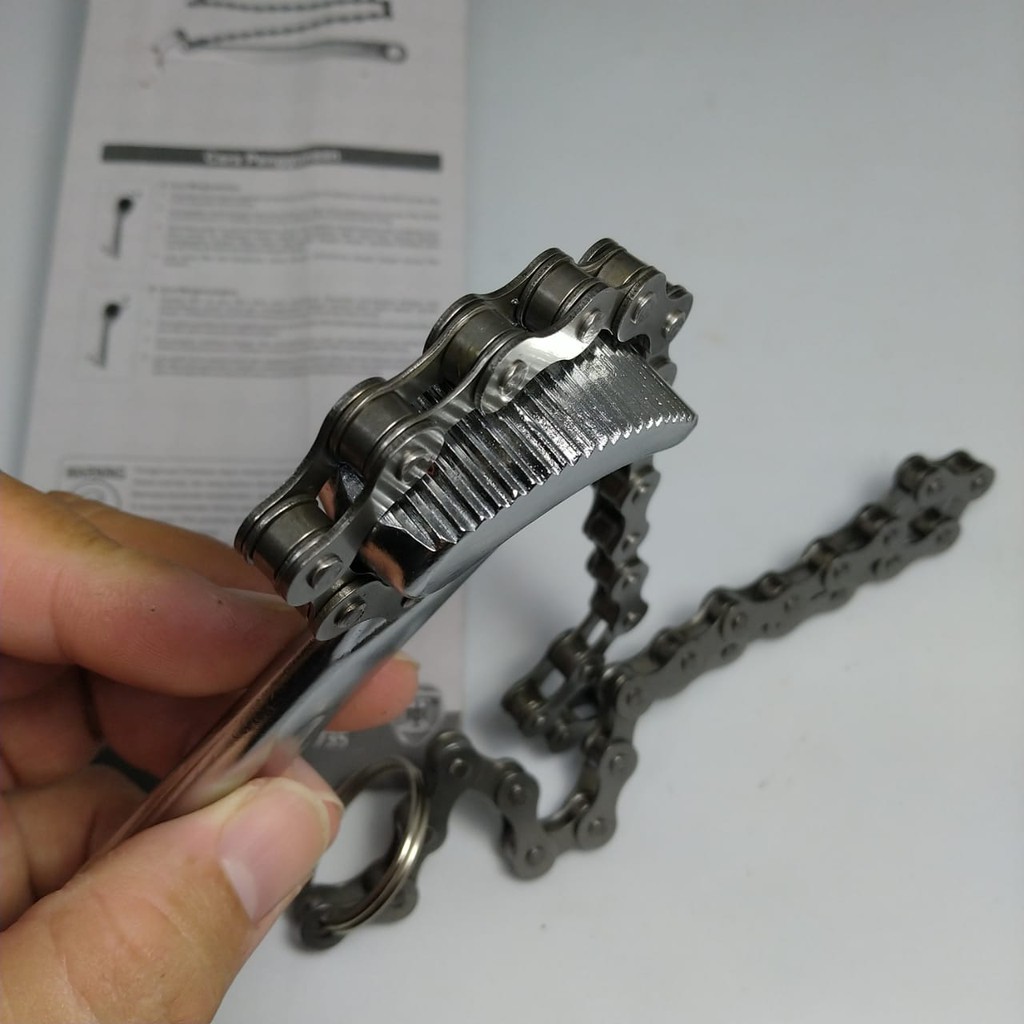 Tokaiaja Junior Rantai Kunci Filter Oli Mobil 9" Kunci Filter Solar Alat Pembuka Filter Oli Kunci