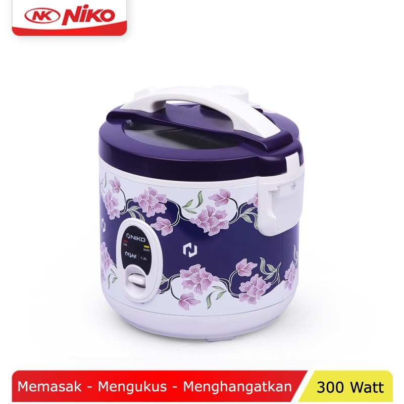 Niko Magic Com 3in1 / Rice Cooker 1.2 Liter Oishi Batik (Tutup Kaca)