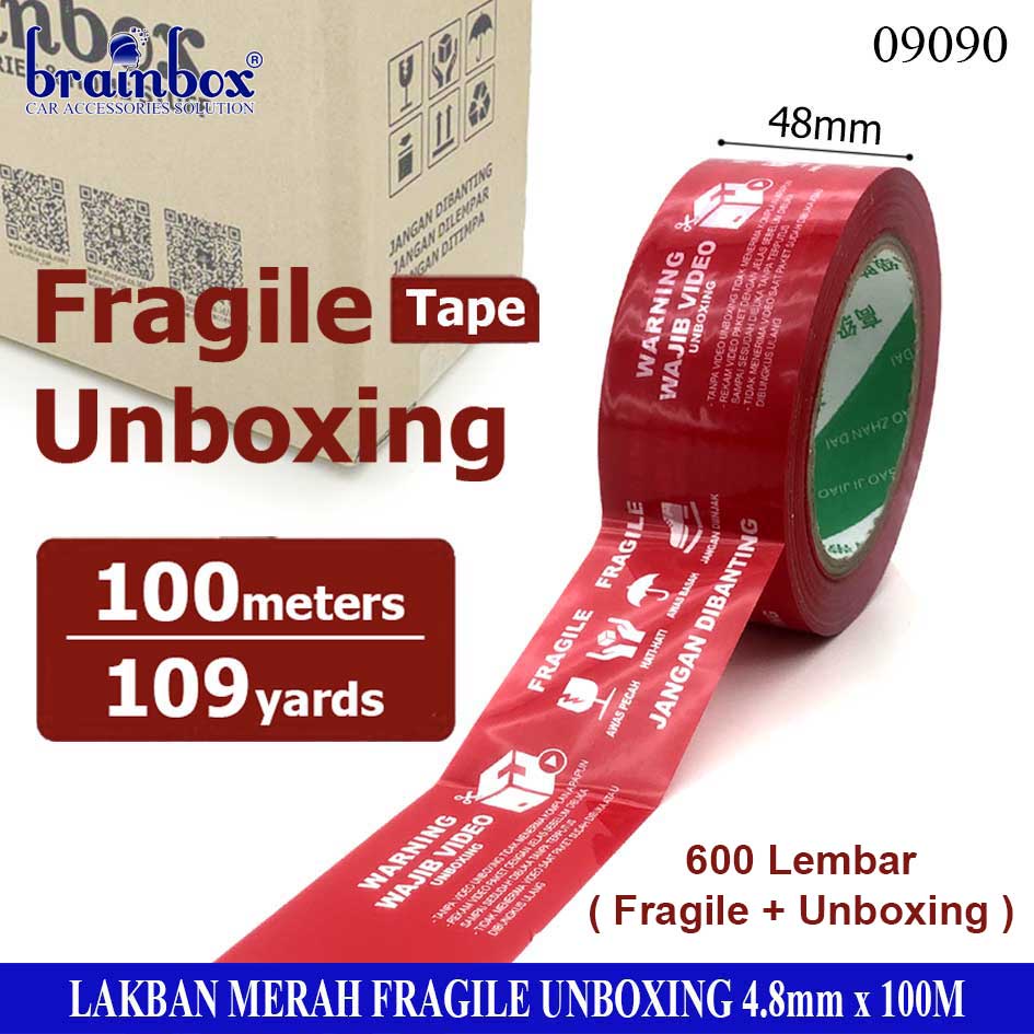 

Lakban Merah Fragile Unboxing Bahasa Indonesia Isolasi Tape Isolatip