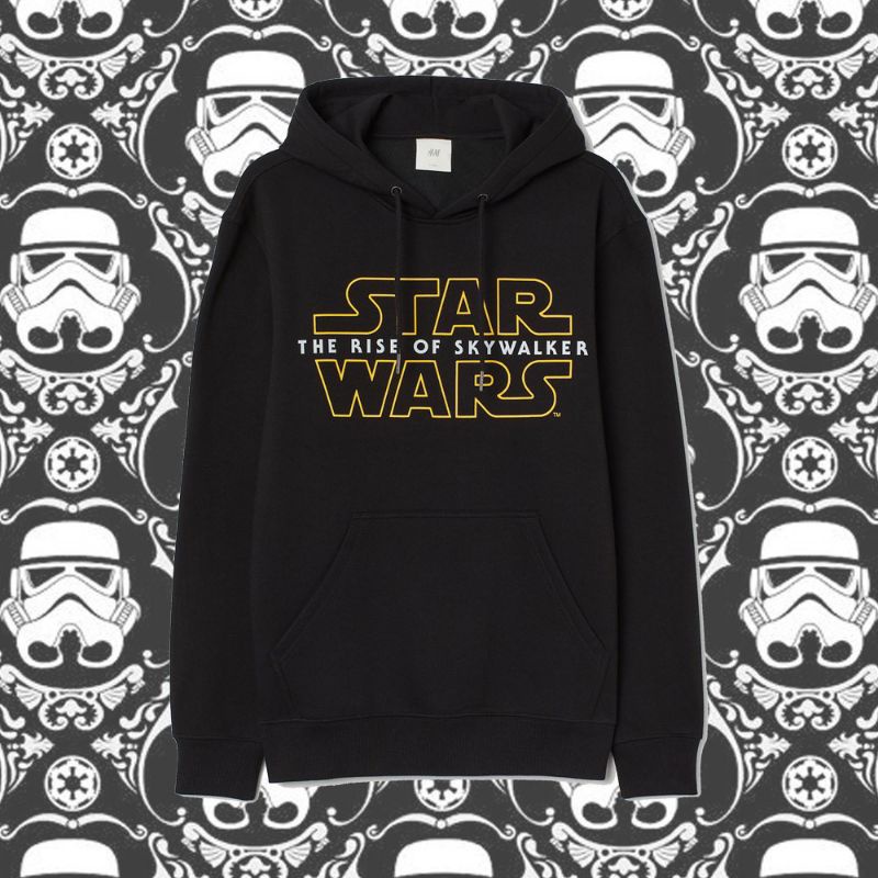 Hoodie Jaket Pria Wanita HnM H&amp;M Starwars Hitam Black Full Tag