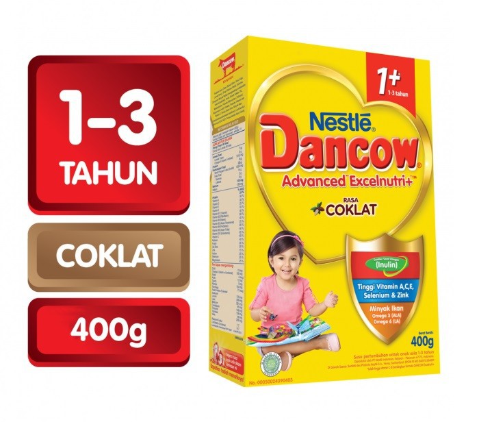 Nestle Dancow 1+ Rasa Coklat 400gr - Susu Formula Anak