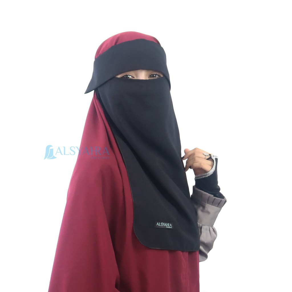 niqob/cadar/handscok/himar/jilbab/abaya/ Niqab Bandana Poni Wolfis Premium Alsyahra Exclusive